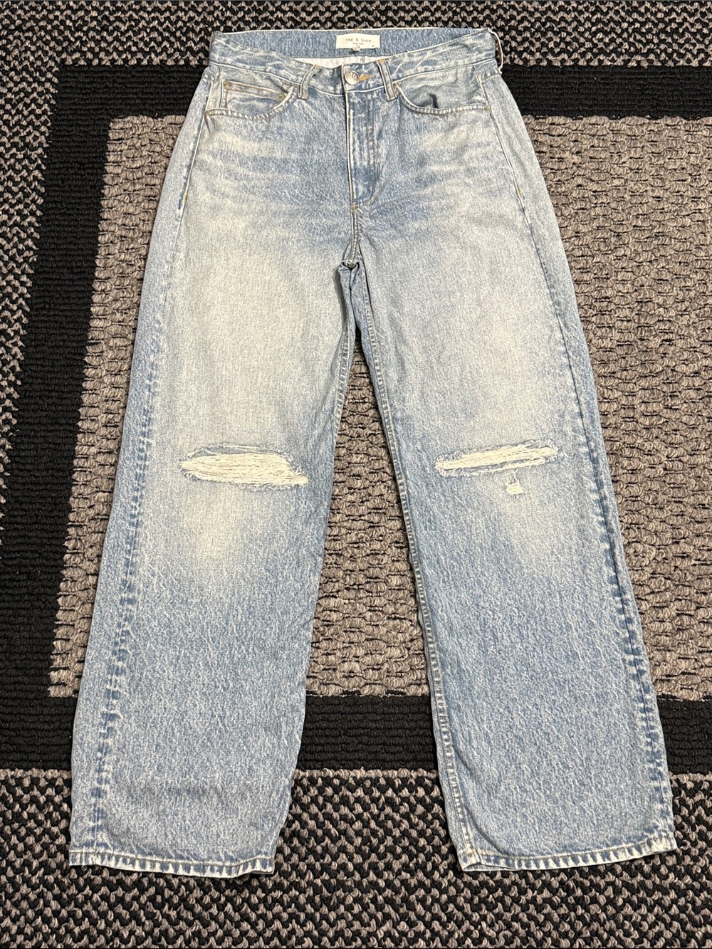 Rag & Bone Miramar Liquid Pants Women’s 25 High Rise Straight Leg Trompe L’Oeil